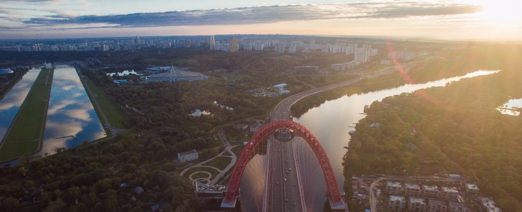 Живописный мост, Москва - Фото с квадрокоптера