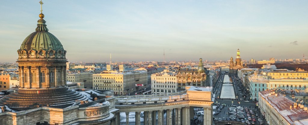 Казанский собор. Панорама Санкт-Петербурга, Санкт-Петербург - Фото с квадрокоптера