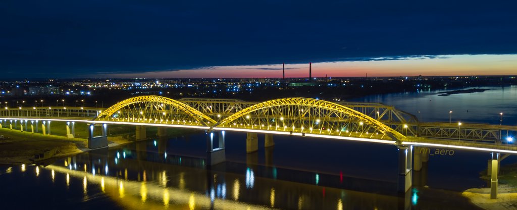 Борский мост. Нижний Новгород, Нижний Новгород - Фото с квадрокоптера