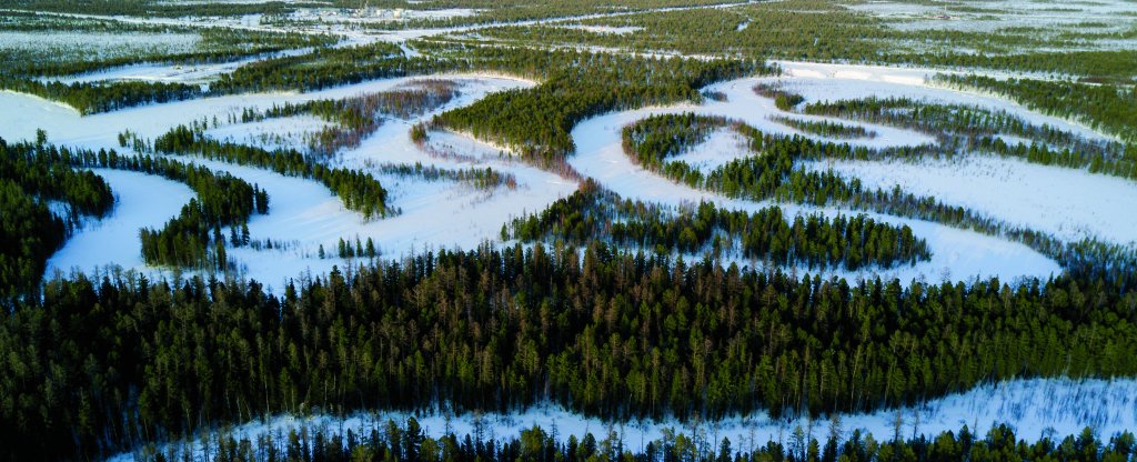 Артерия во льду, Радужный - Фото с квадрокоптера