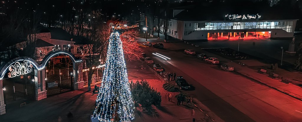 НГ 2018. Скромная ёлочка, Азов - Фото с квадрокоптера