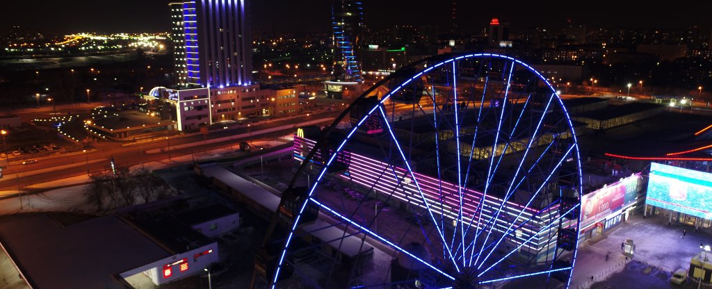 Ночной город,  - Фото с квадрокоптера