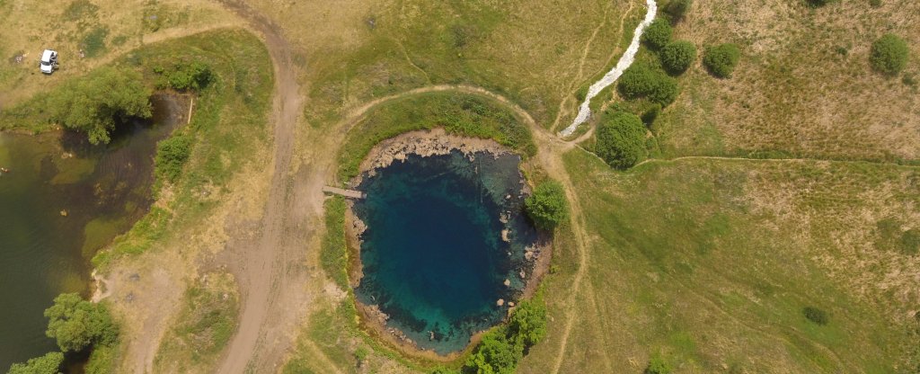 Голубое озеро в Самарской области,  - Фото с квадрокоптера