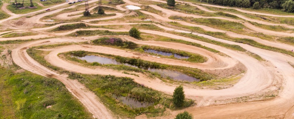 Трасса Мотокроса,  - Фото с квадрокоптера
