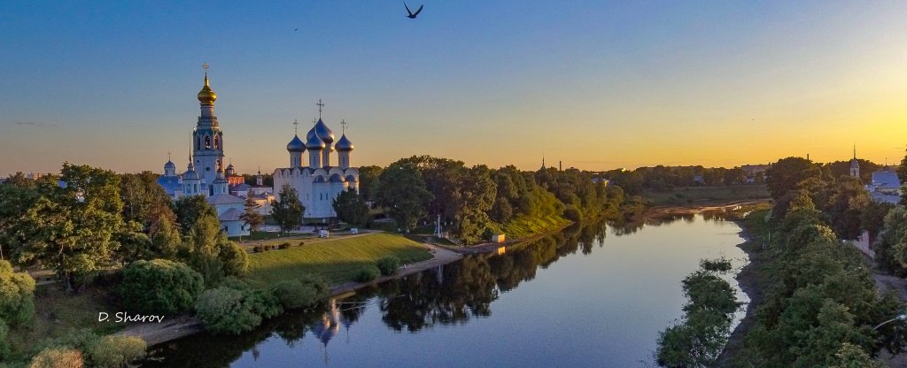 Вечерняя Вологда . Соборная горка,  - Фото с квадрокоптера