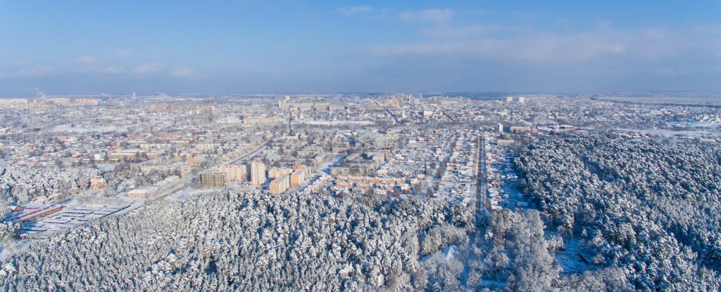 Город зимой, Серпухов - Фото с квадрокоптера