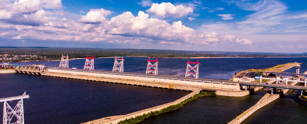 Новочебоксарская ГЭС,  - Фото с квадрокоптера