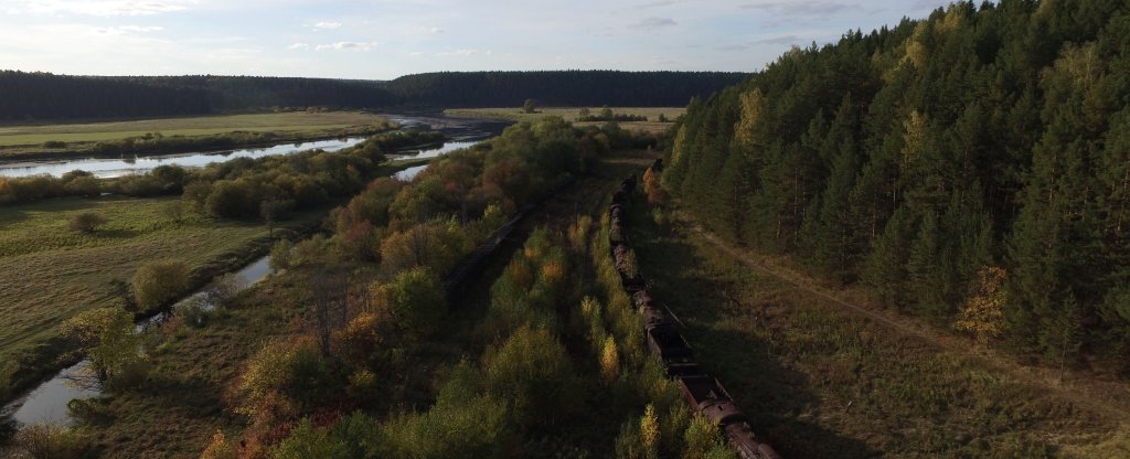 кладбище паровозов,  - Фото с квадрокоптера