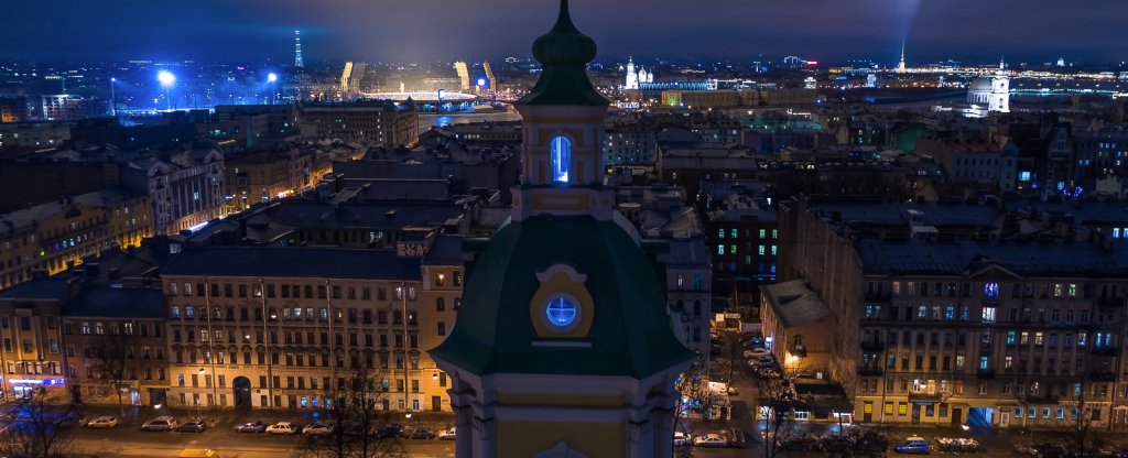 Благовещенская церковь на Васильевском острове, Санкт-Петербург - Фото с квадрокоптера