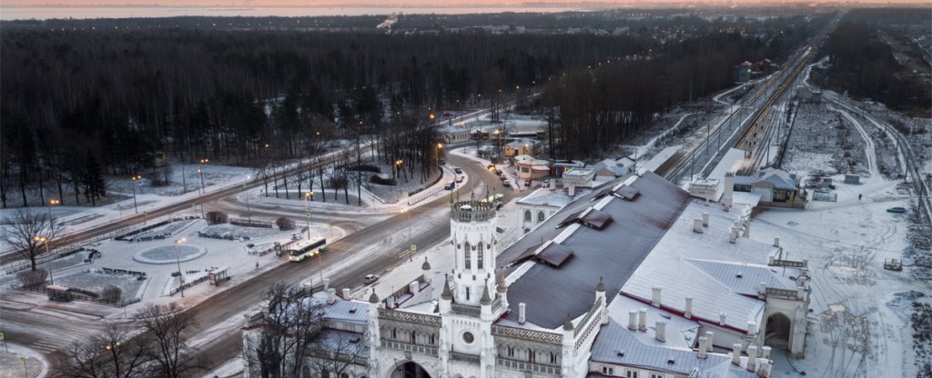 Вокзал Новый Петергоф, Санкт-Петербург - Фото с квадрокоптера