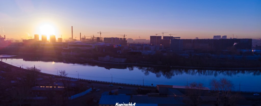 Рассвет в городе,  - Фото с квадрокоптера