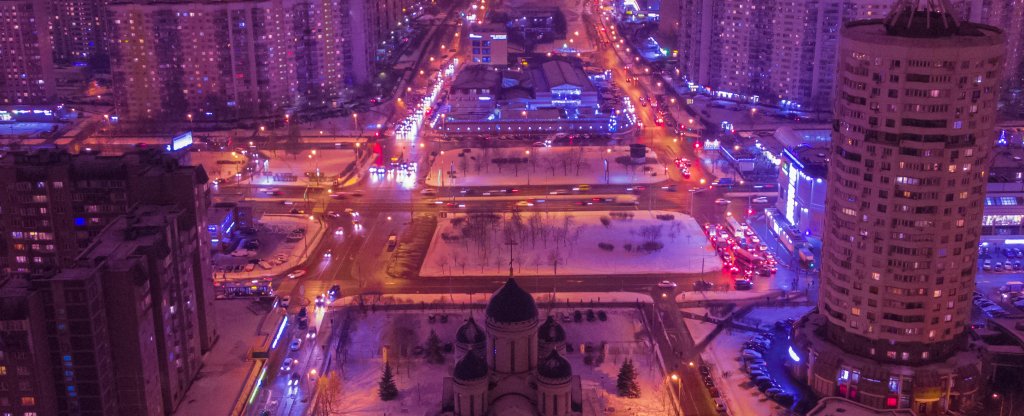 Москва метро Марьино Храм иконы Божьей Матери Утоли моя печали,  - Фото с квадрокоптера