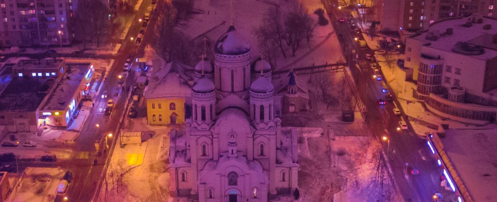 Москва метро Марьино Храм иконы Божьей Матери Утоли моя печали,  - Фото с квадрокоптера