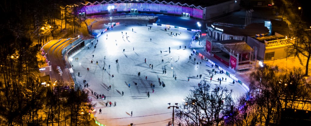 Москва, Парк Сокольники, Каток,  - Фото с квадрокоптера