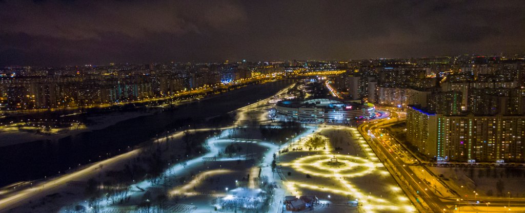 Москва, Марьино, набережная,  - Фото с квадрокоптера