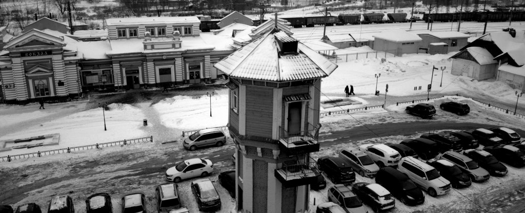 Водонапорная башня в г. Дмитров,  - Фото с квадрокоптера