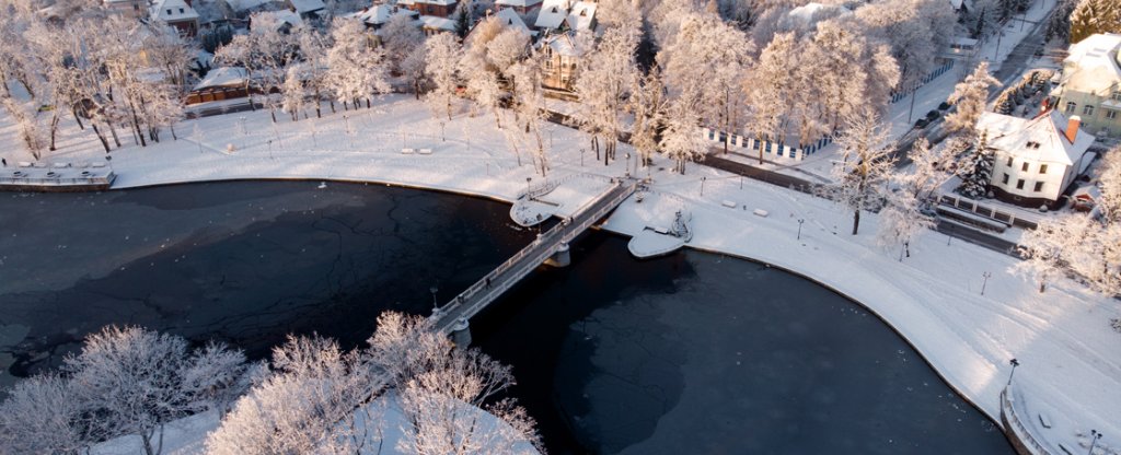 Зимнее озеро, Калининград - Фото с квадрокоптера