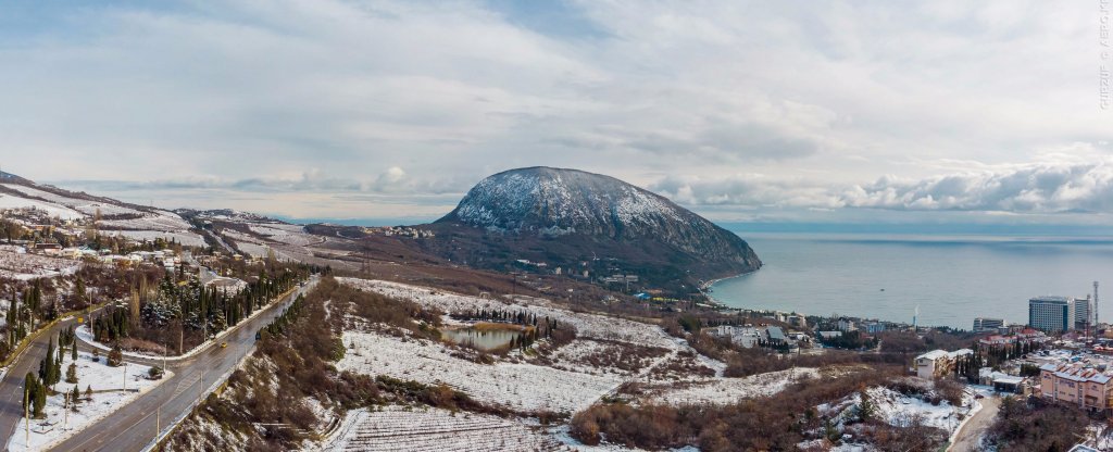 Панорама Зимний Гурзуф, Ялта - Фото с квадрокоптера