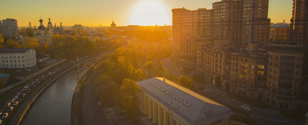 ЦАО на закате, Москва, Москва - Фото с квадрокоптера