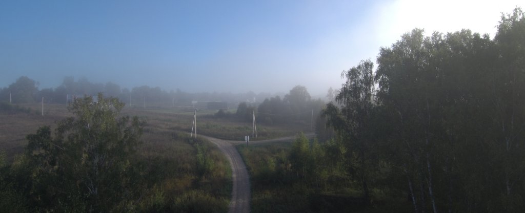 Туман на дорогой,  - Фото с квадрокоптера