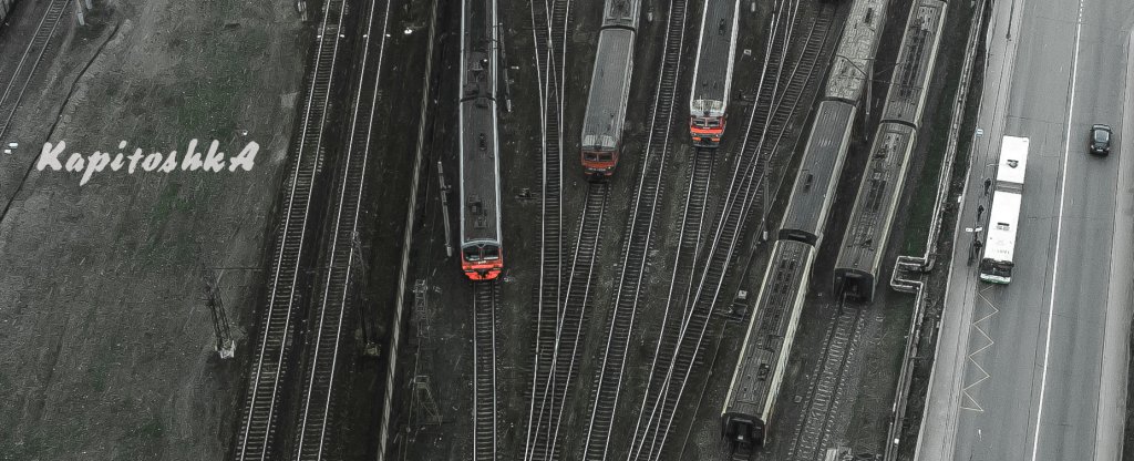 Москва район Печатники железнодорожное депо,  - Фото с квадрокоптера