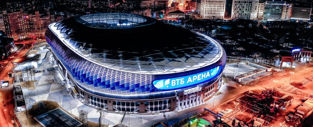 Стадион Динамо ночью,  - Фото с квадрокоптера