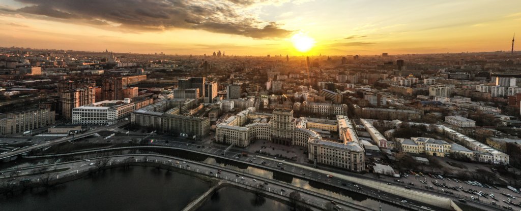 Москва на закате, Москва - Фото с квадрокоптера