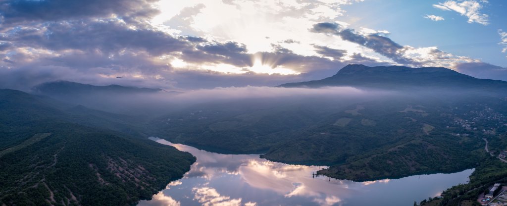 Алуштинское водохранилище,  - Фото с квадрокоптера