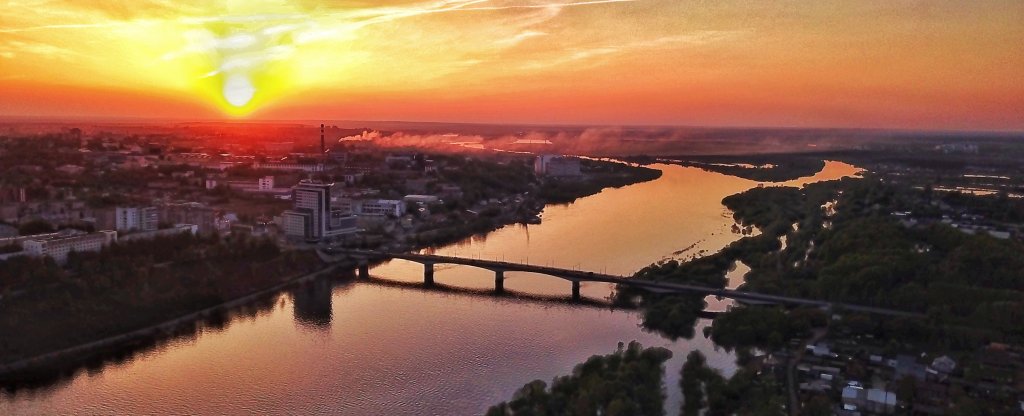 Закат над Вяткой, Киров - Фото с квадрокоптера