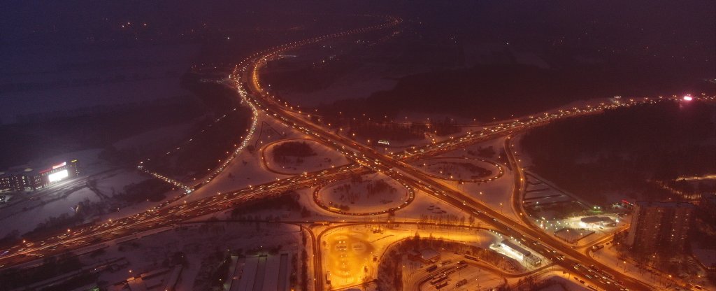 Ночной город,  - Фото с квадрокоптера