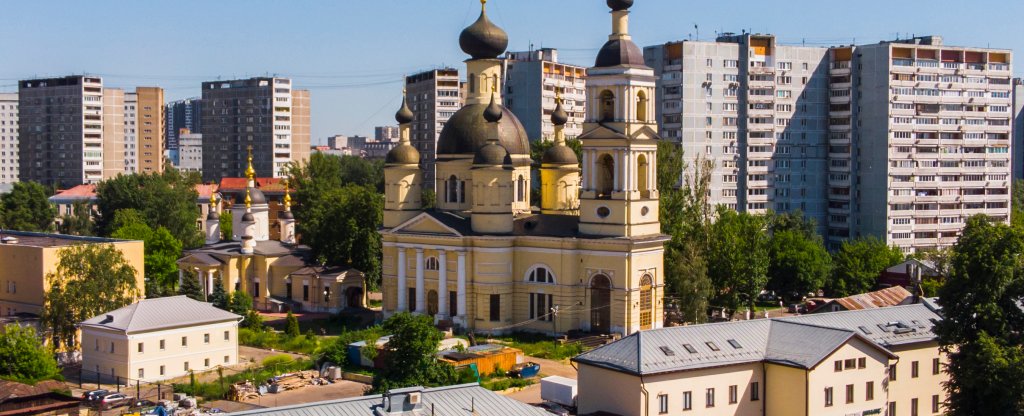 г. Москва, Храм Троицы Живоначальной у Салтыкова Моста,  - Фото с квадрокоптера