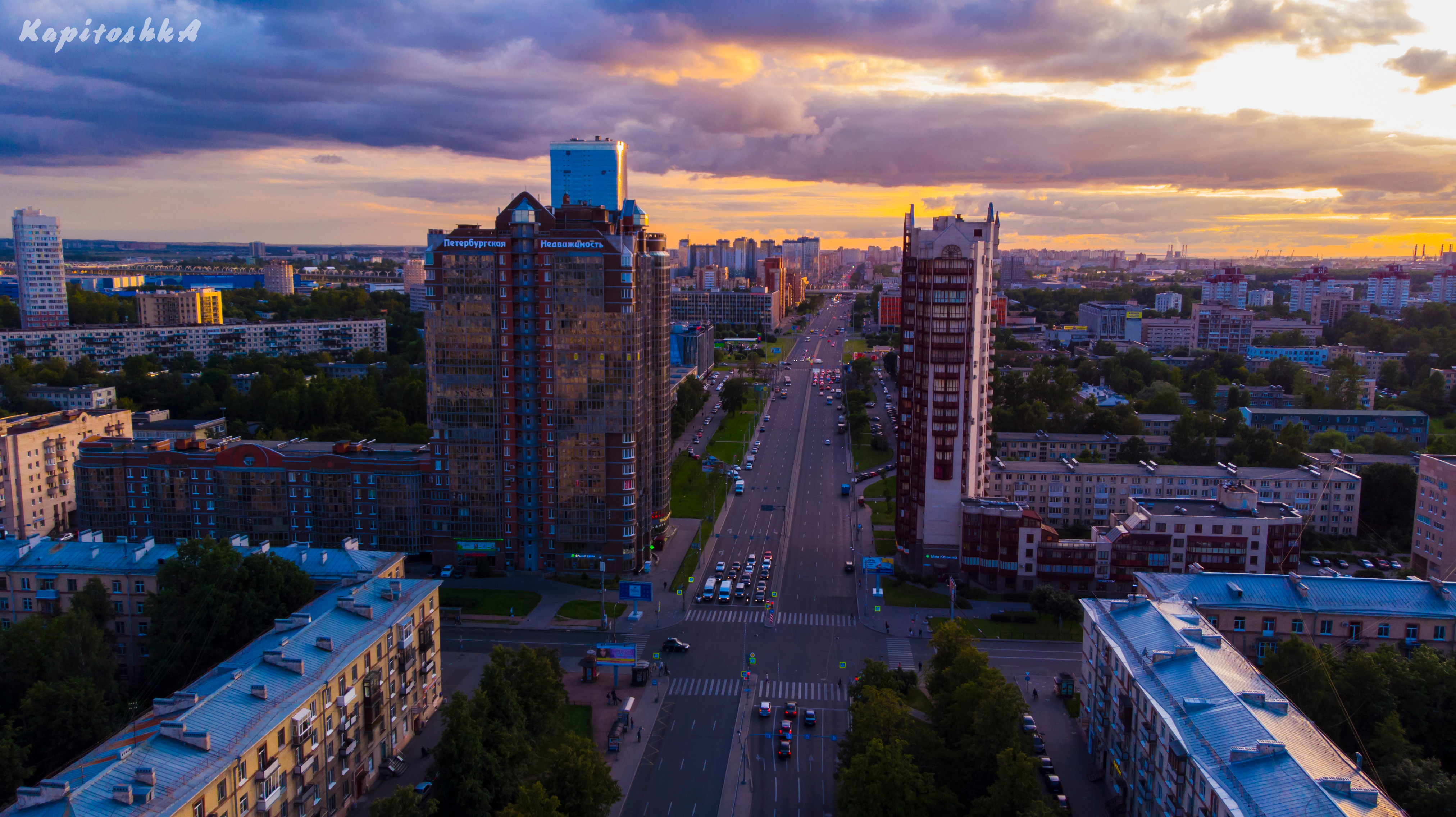 Московский проспект Санкт-Петербург с высоты