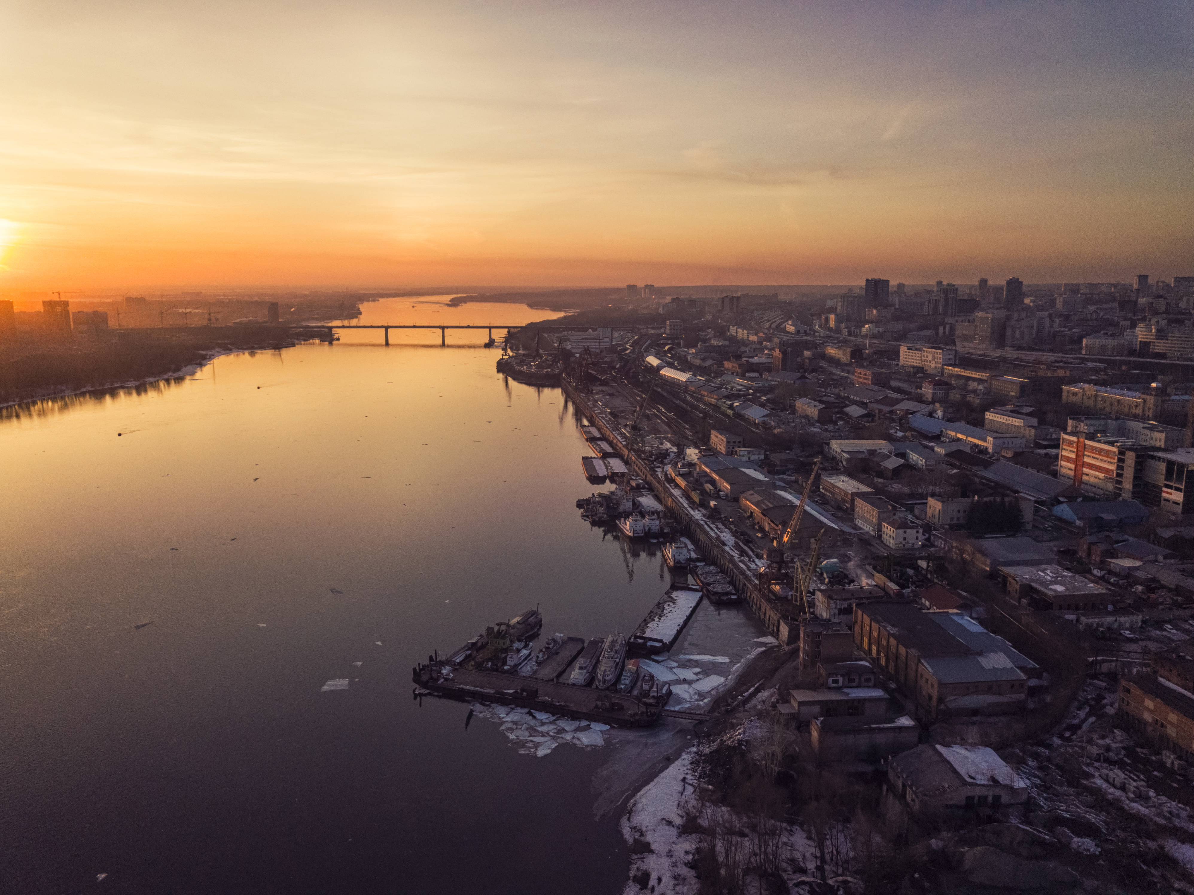 Заката река Обь Новосибирск
