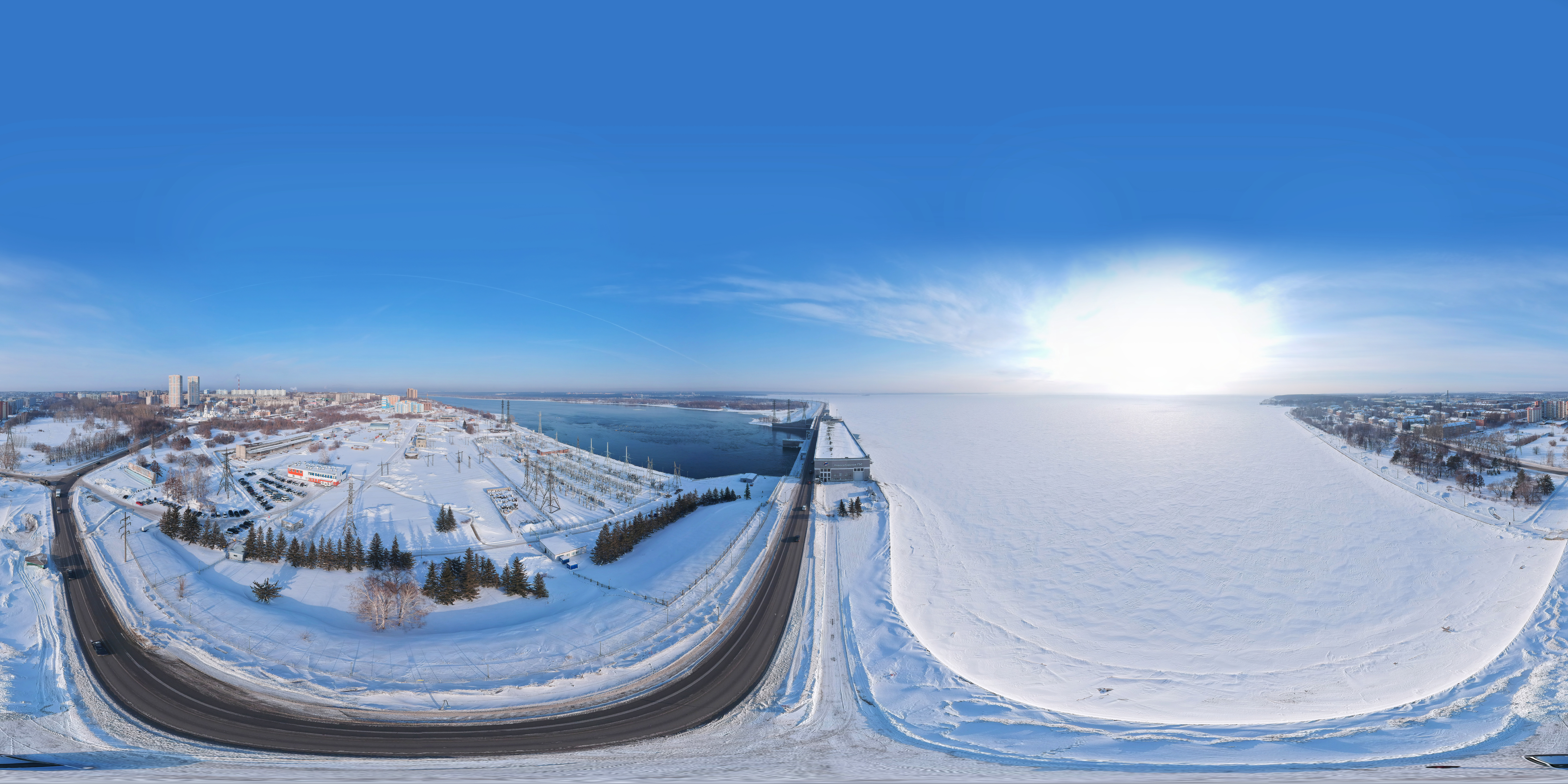 ГЭС Новосибирск зимой