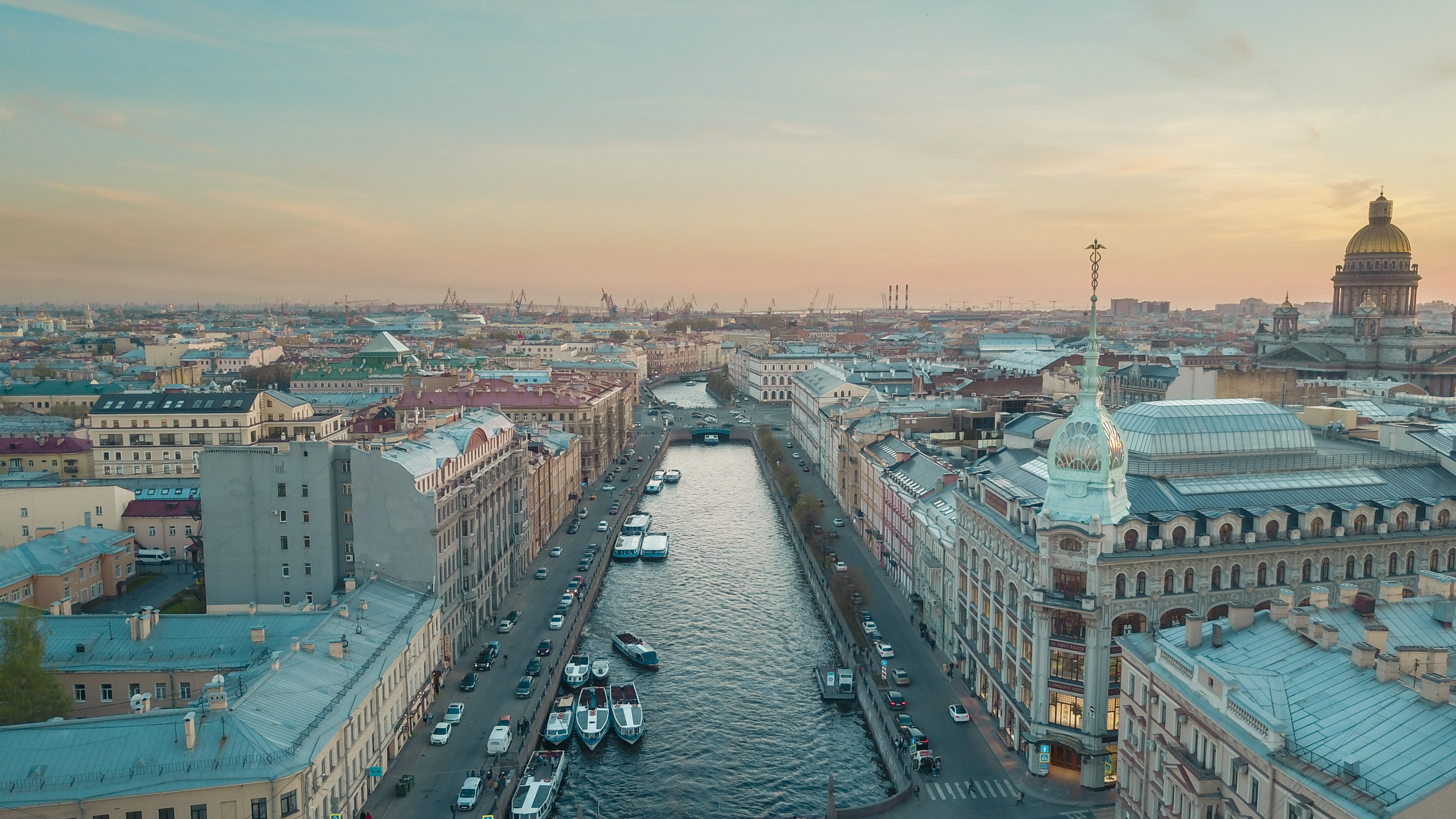 Канал Грибоедова Санкт-Петербург с птичьего полета