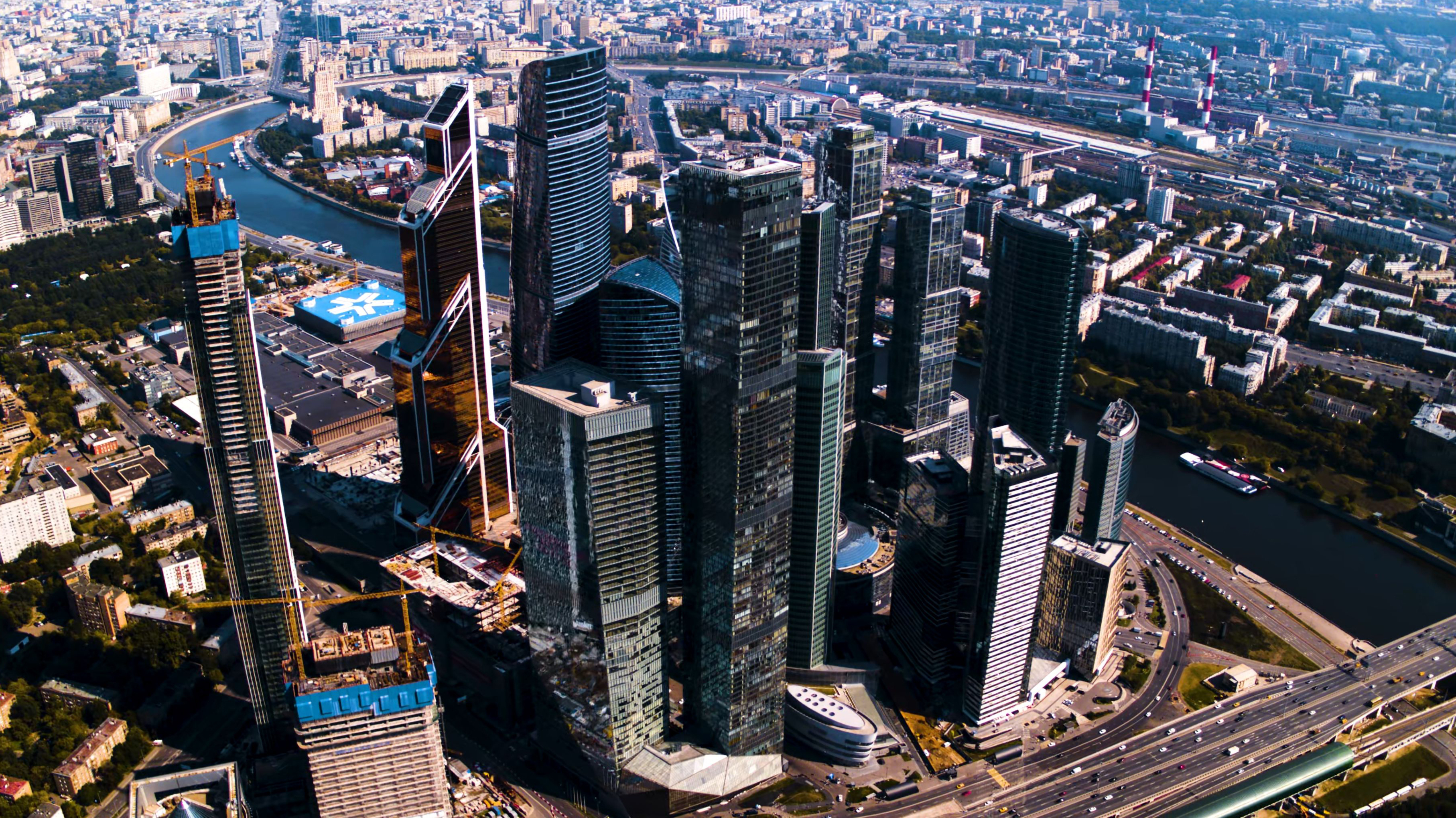 Москва Сити вид с квадрокоптера