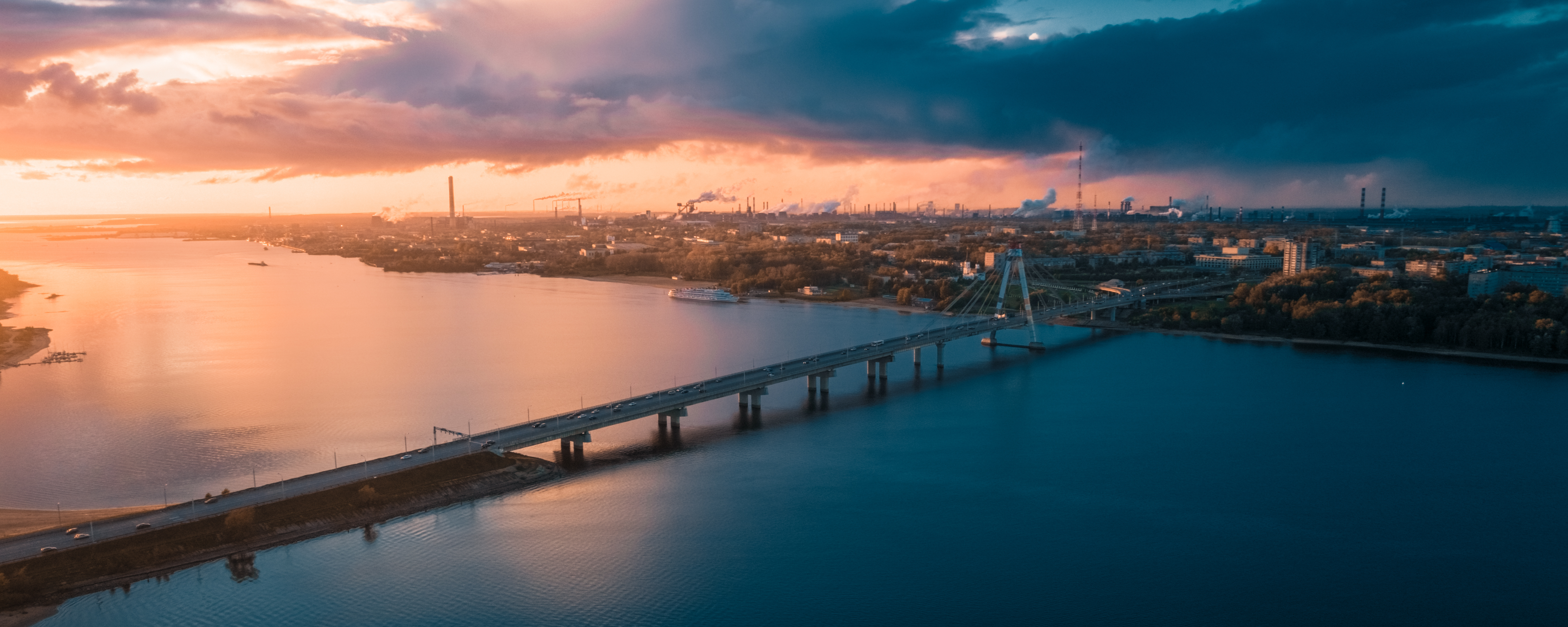 Октябрьский мост Череповец панорама