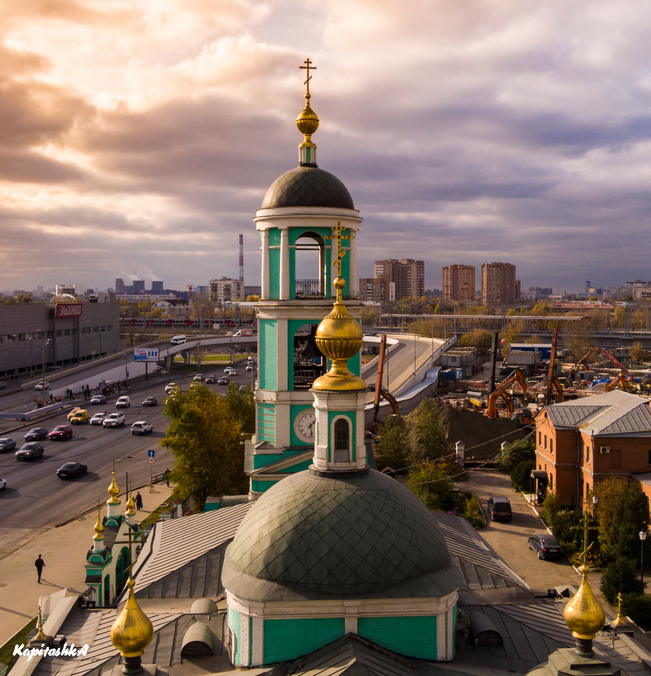 Симоновский монастырь Москва с коптера панорама